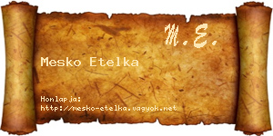 Mesko Etelka névjegykártya